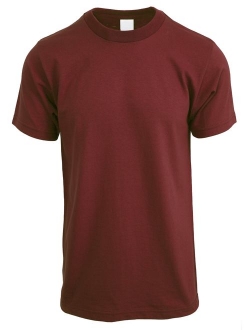 Mens Crew Neck T Shirt Solid Short Sleeve Tee S-5XL Big and Tall