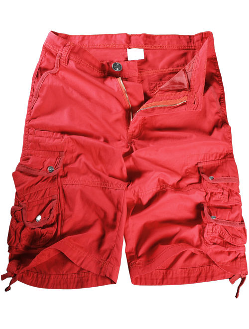 Ma Croix Mens Premium Utility Loose Fit Twill Cotton Multi Pocket Cargo Shorts Outdoor Wear