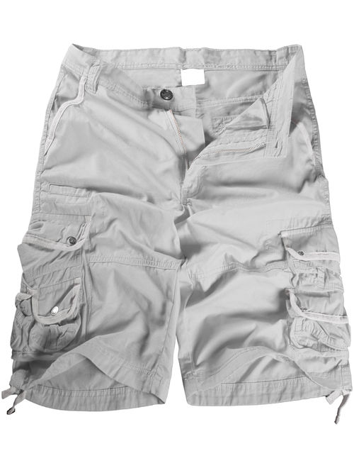 Ma Croix Mens Premium Utility Loose Fit Twill Cotton Multi Pocket Cargo Shorts Outdoor Wear