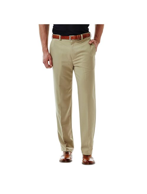 Haggar Men's Cool 18 Solid Flat Front Pant Classic Fit 41114529498