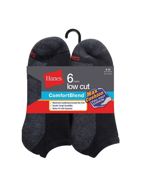 Buy Hanes Comfort Blend Low Cut Socks, 6 Pack, 6-12, White online ...