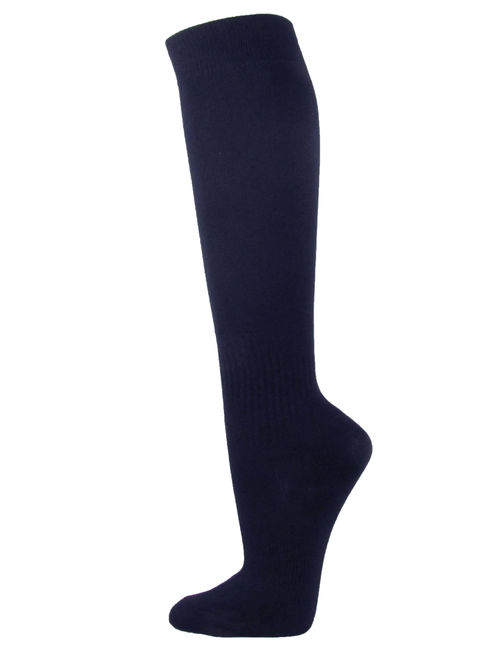 Couver Unisex Polyester Soccer Knee High Sports Athletic Socks, Cerulean Blue Large