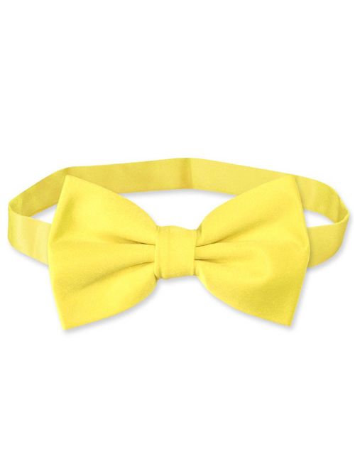 Men's Dress Vest & BowTie Solid GOLDEN YELLOW Color Bow Tie Set for Suit or Tux