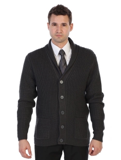 Men's Long Sleeve Button Up Shawl Collar Cardigan