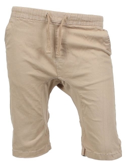 Mens Twill Cargo Shorts Flat Front Classic Fit Multi Pocket Utility