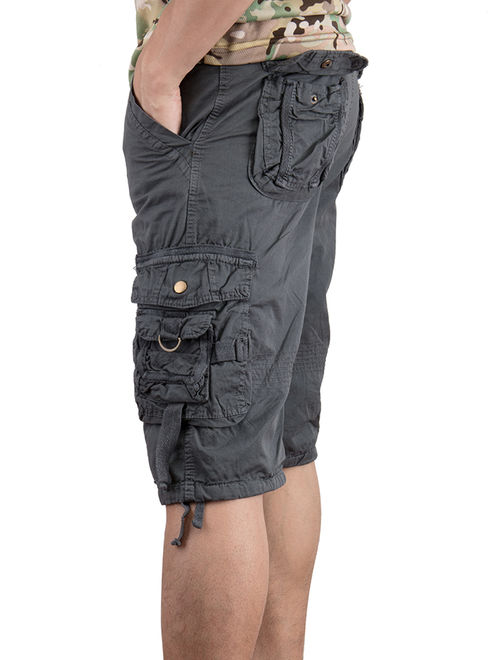 SAYFUT Men's Messenger Cargo Short With Leg Belted Plus Size S-4XL Color Black/Gray/Khaki