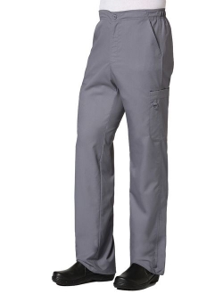 eon men's coolmax half-elastic drawstring waist cargo scrub pant