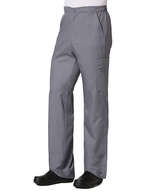 eon men's coolmax half-elastic drawstring waist cargo scrub pant