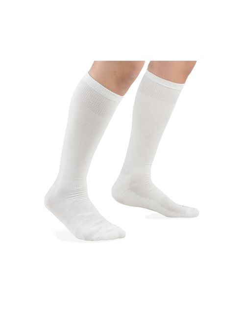 TeeHee Bamboo All Sports Half Cushion Socks with Arch Support 3-Pair Pack (Medium (9-11), White)