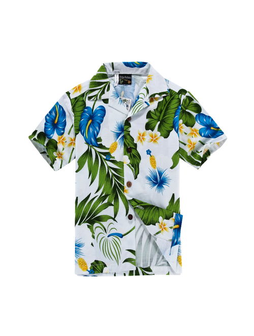 Hawaiian Shirt Aloha Shirt in Black with Yellow and Red Floral