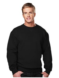 Tri-Mountain Aspect 680 Sueded Finish Crewneck Sweatshirt, Large Tall, Black