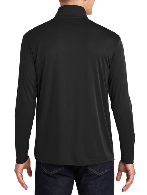 Mafoose Men's Long Sleeves PosiCharge Competitor Cadet Collar 1/4-Zip Pullover Black X-Small