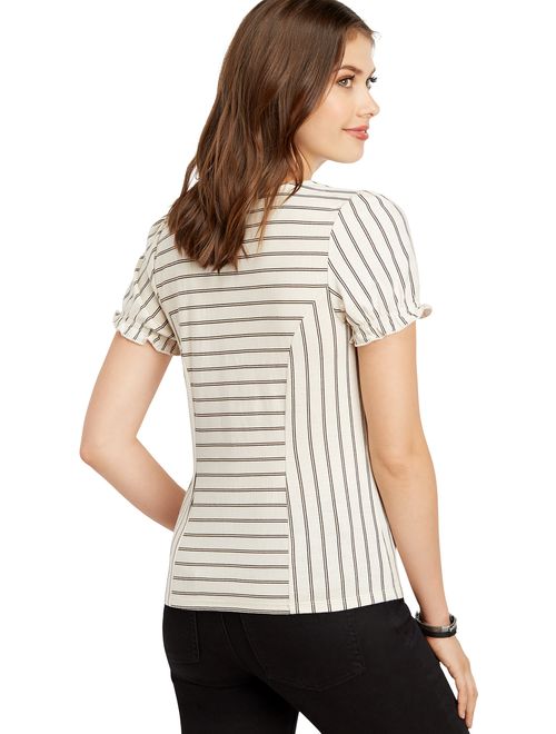 Buy Maurices Striped Short Sleeve Square Neck Top online | Topofstyle