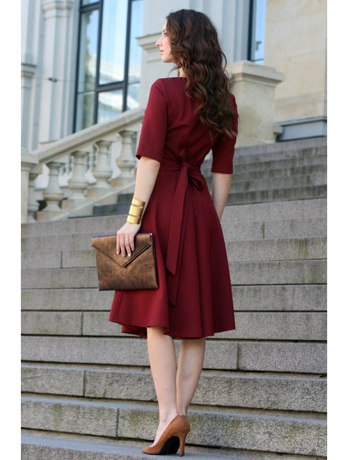 womens maroon dress