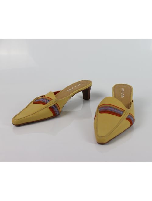 90s mustard heeled mules US 7.5