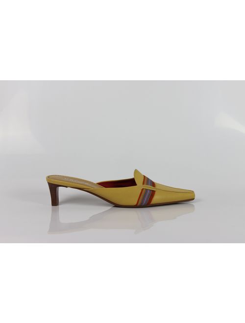 90s mustard heeled mules US 7.5