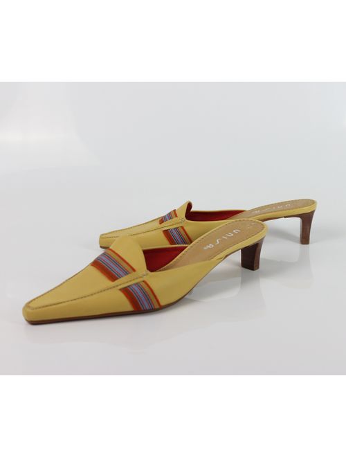 90s mustard heeled mules US 7.5