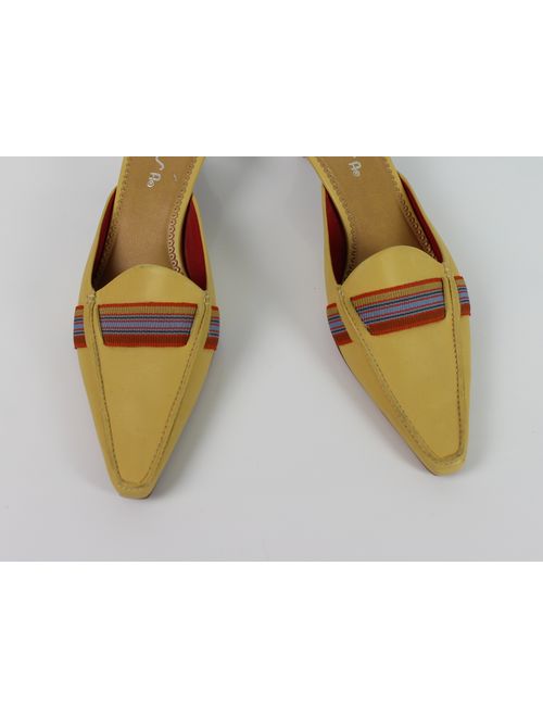 90s mustard heeled mules US 7.5