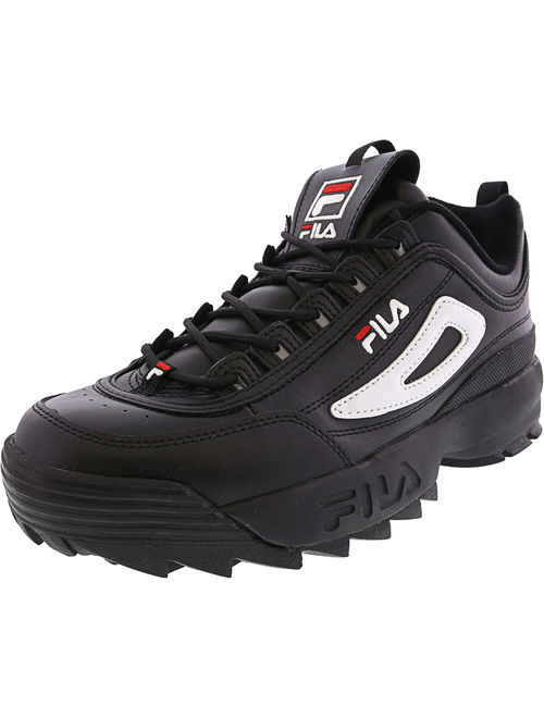 Fila Men's Disruptor Ii Premium White / Navy Red Ankle-High Patent Leather Fashion Sneaker - 9M