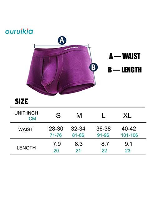 Ouruikia Men's Trunks Underwear Breathable Modal Trunks Underwear