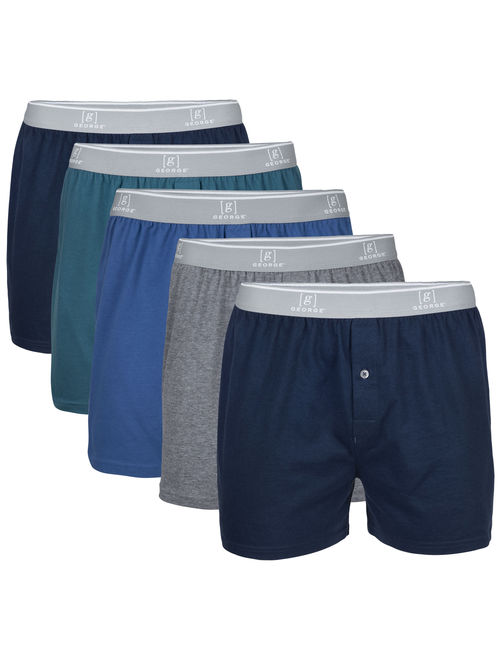 George Men's Knit Boxers, 5-Pack