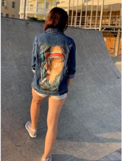 denim jacket, jean jacket, blue jean jacket, vintage denim jacket, custom denim jacket, denim jean jacket, blue denim jacket, painted jacket