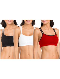 Women's Strappy Sports Bra, Style 9036, 3-Pack