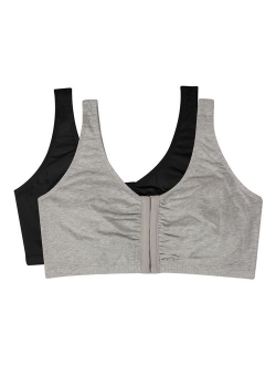 Womens Comfort Front Close Sports Bra, 2 Pack, Style 96014PK