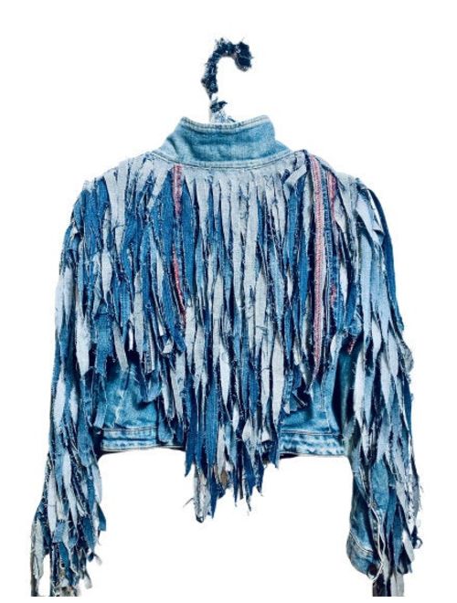 Fringe Back Denim Jacket