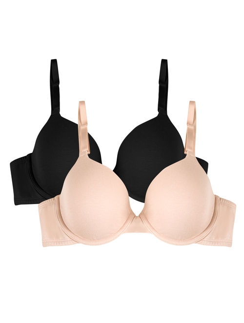 Fruit of the Loom Womens T-Shirt Bra, 2-pack, Style FT797PK