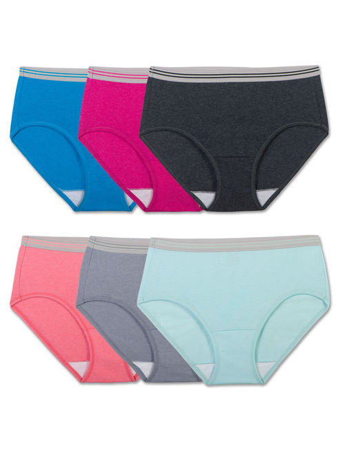 Fruit of the Loom Women's Heather Low-Rise Brief, 6 Pack