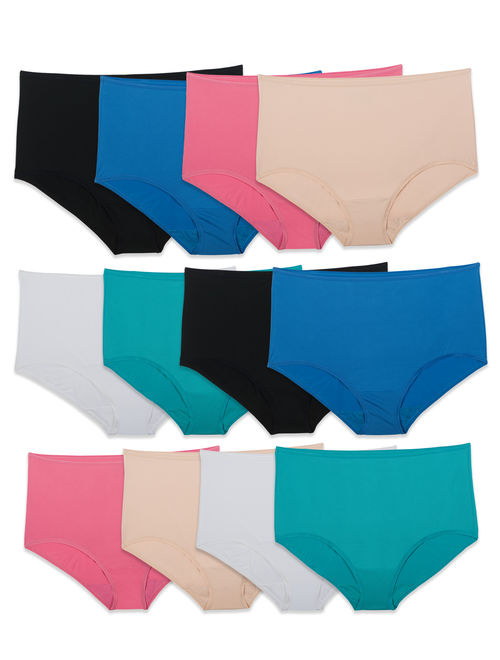 Fruit of the Loom Women's Assorted Microfiber Brief Underwear, 12 Pack