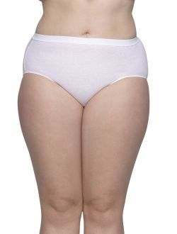 Fit for Me by Fruit of the Loom Women's Plus Cotton White Brief Panties - 5 Pack