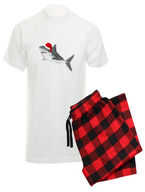 CafePress - Christmas - Santa - Shark - Men's Light Pajamas