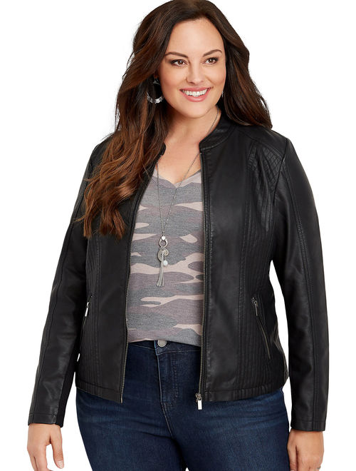 Buy Maurices Plus Size Faux Leather Princess Seam Jacket online ...