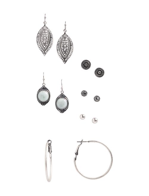 Maurices 6 Piece Blue Stone Earring Set