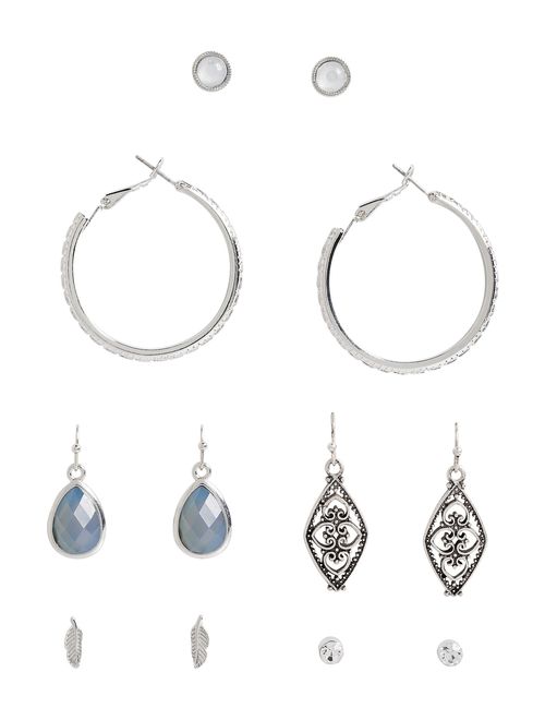 Maurices 6 Piece Blue Stone Earring Set