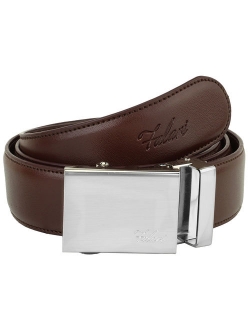 Falari Mens Genuine Leather Ratchet Dress Belt Automatic Sliding Buckle - 20 Variety Colors - Trim to Fit