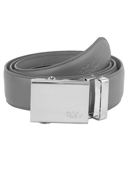 Falari Mens Genuine Leather Ratchet Dress Belt Automatic Sliding Buckle - 20 Variety Colors - Trim to Fit