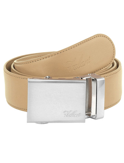 Falari Mens Genuine Leather Ratchet Dress Belt Automatic Sliding Buckle - 20 Variety Colors - Trim to Fit