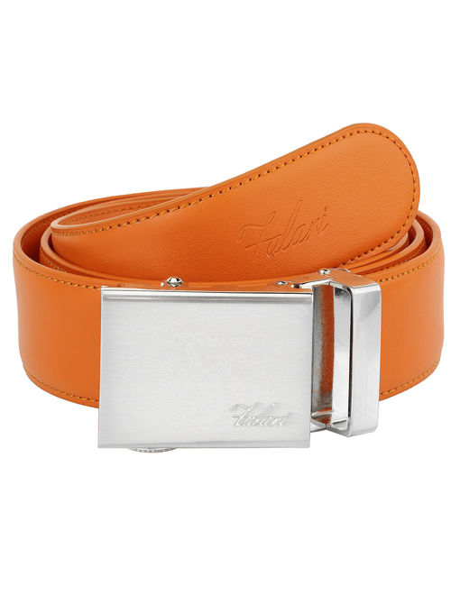 Falari Mens Genuine Leather Ratchet Dress Belt Automatic Sliding Buckle - 20 Variety Colors - Trim to Fit