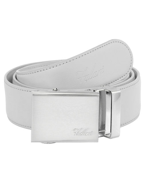 Falari Mens Genuine Leather Ratchet Dress Belt Automatic Sliding Buckle - 20 Variety Colors - Trim to Fit