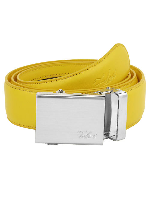 Falari Mens Genuine Leather Ratchet Dress Belt Automatic Sliding Buckle - 20 Variety Colors - Trim to Fit