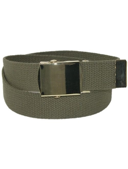 CTM Size XL Cotton Adjustable Belt with Brass Buckle, Brown