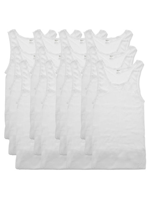 Swan Men's Ribbed White A-Shirts (12-Pack)