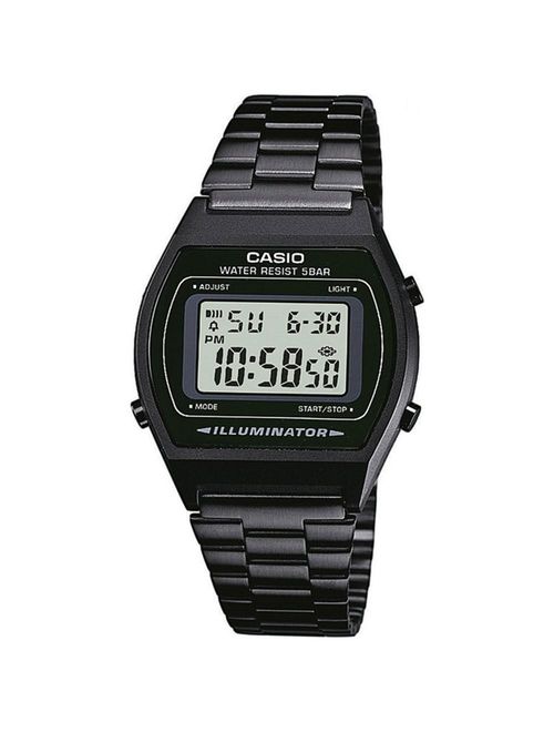 Casio Men's 'Retro' Digital Black Stainless Steel Watch B640WB-1AEF