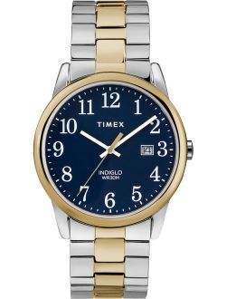 Men's Easy Reader Two-Tone/Blue Watch, Stainless Steel Expansion Band