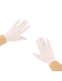 Men's Matte Nylon Stretchy Wrist Plain Blank Thin Uniform Gloves 1 Pair 2X-Large Black