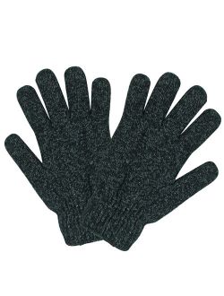 Mens 2 Pack Black & Gray Heavy Knit Winter Gloves