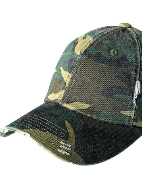 Mafoose Men's Distressed Cap Hat Black